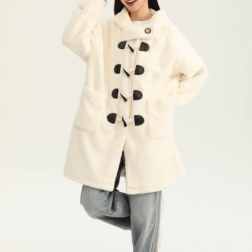 Women's Horn Button Wool Coat