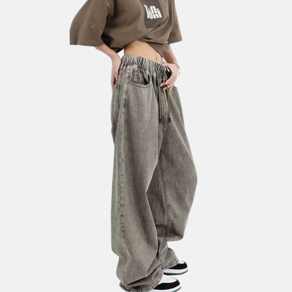 Women's Loose Drawstring Jeans