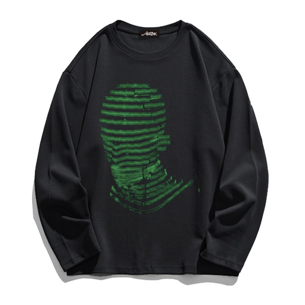 Abstract Masked Man Long Sleeve Shirt