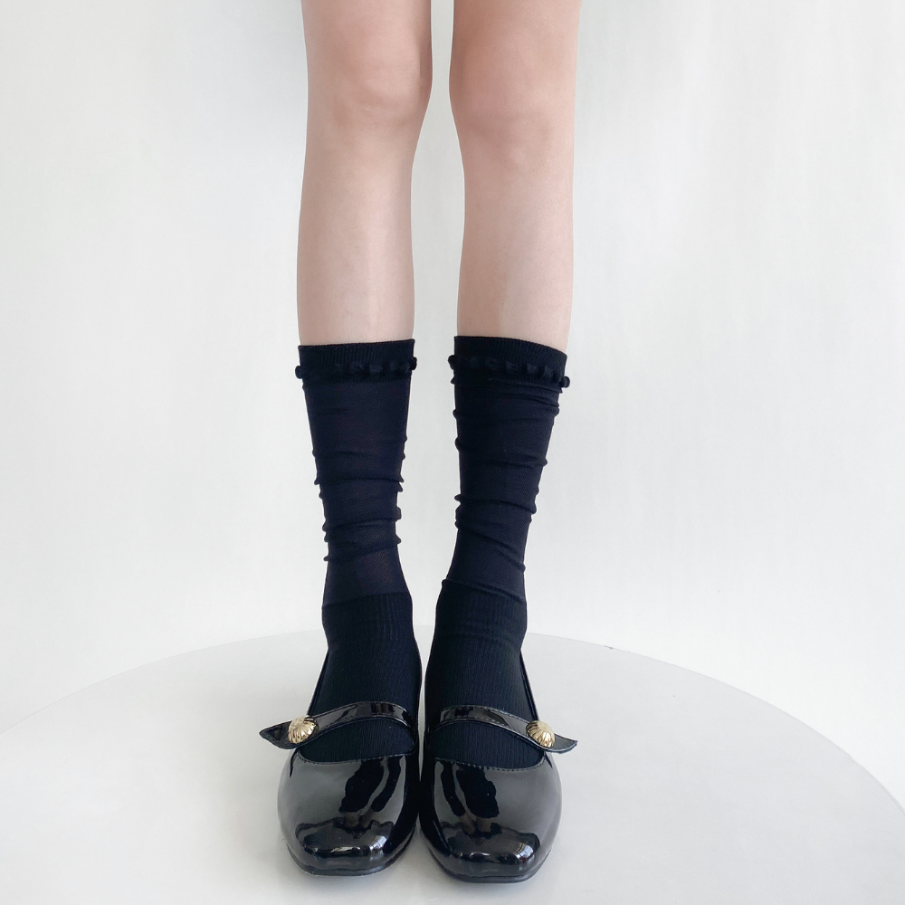 Solid Color Breathable Calf Socks
