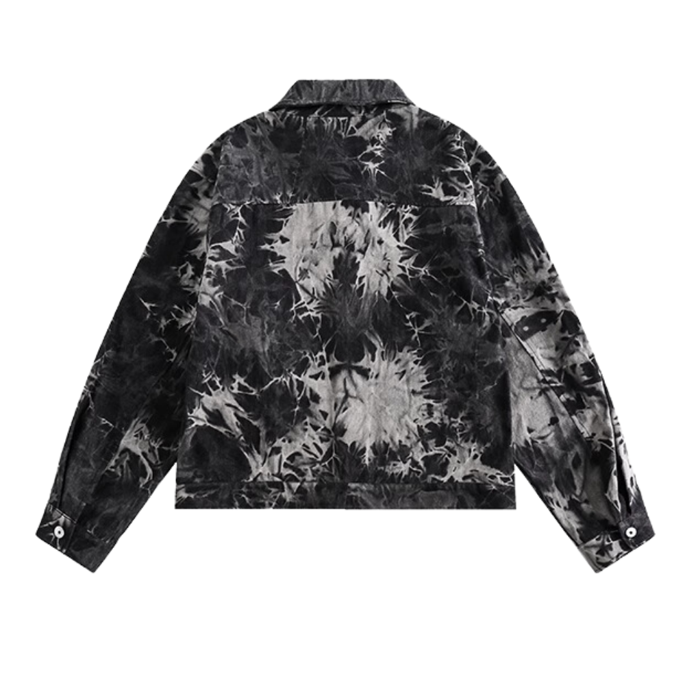 Classic Snowflake Tie Dye Denim Jacket