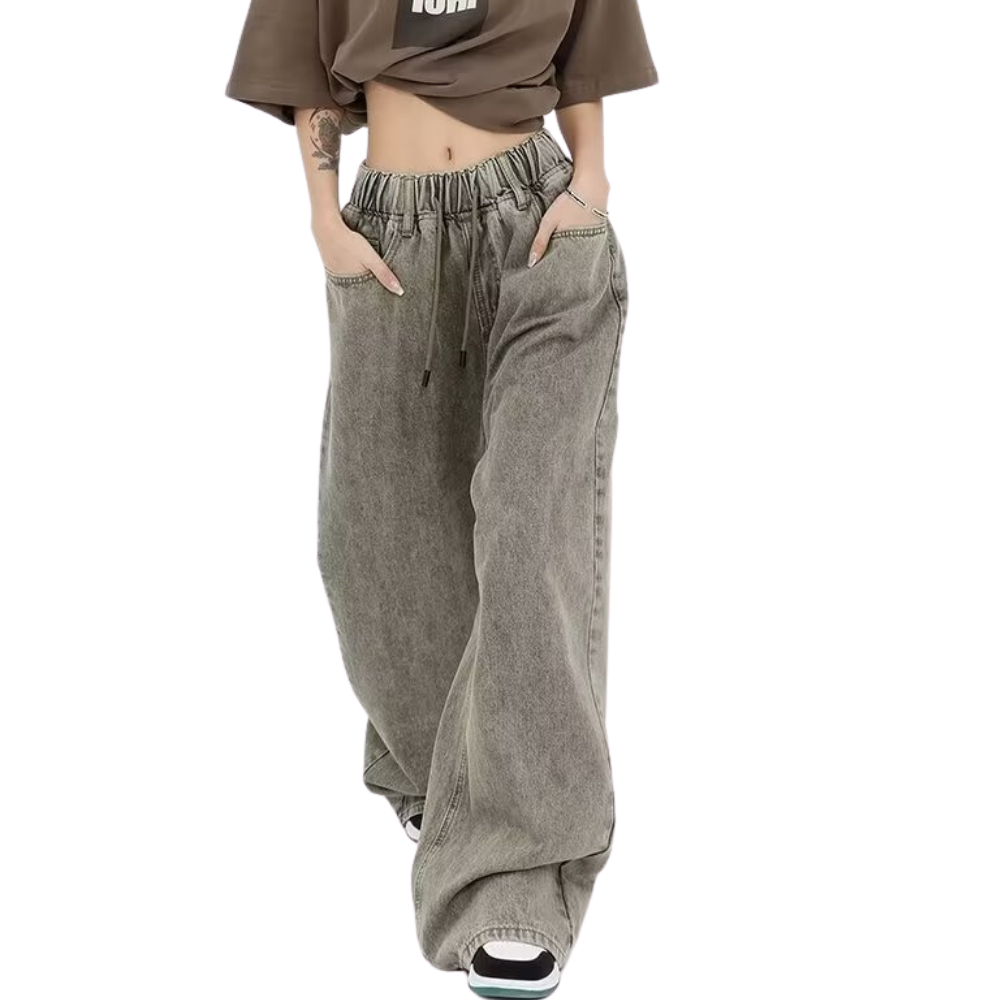 Women's Loose Drawstring Jeans