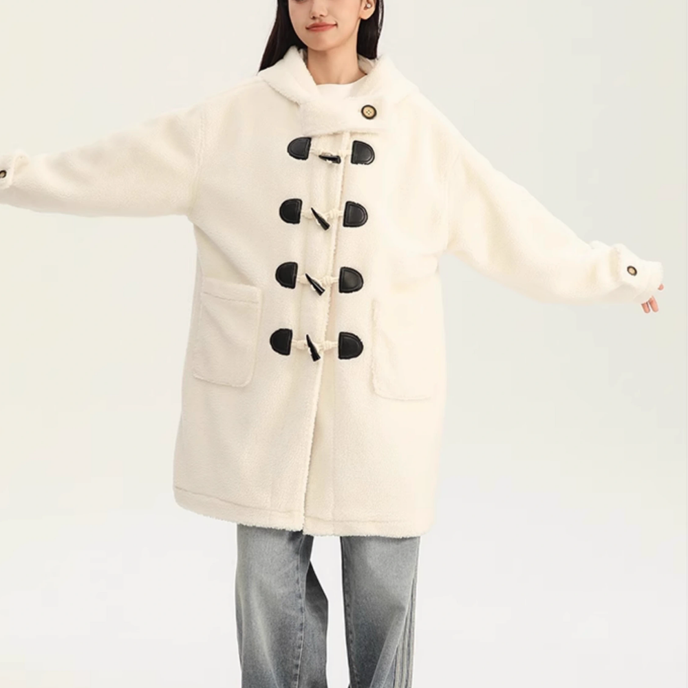 Women's Horn Button Wool Coat