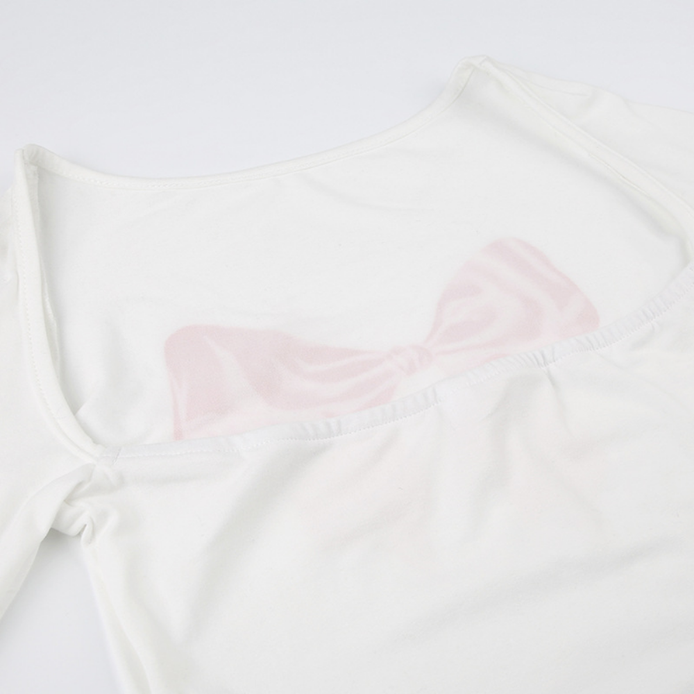 Women's Bow Backless Long Sleeve