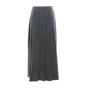 Pleated Split Maxi Skirt