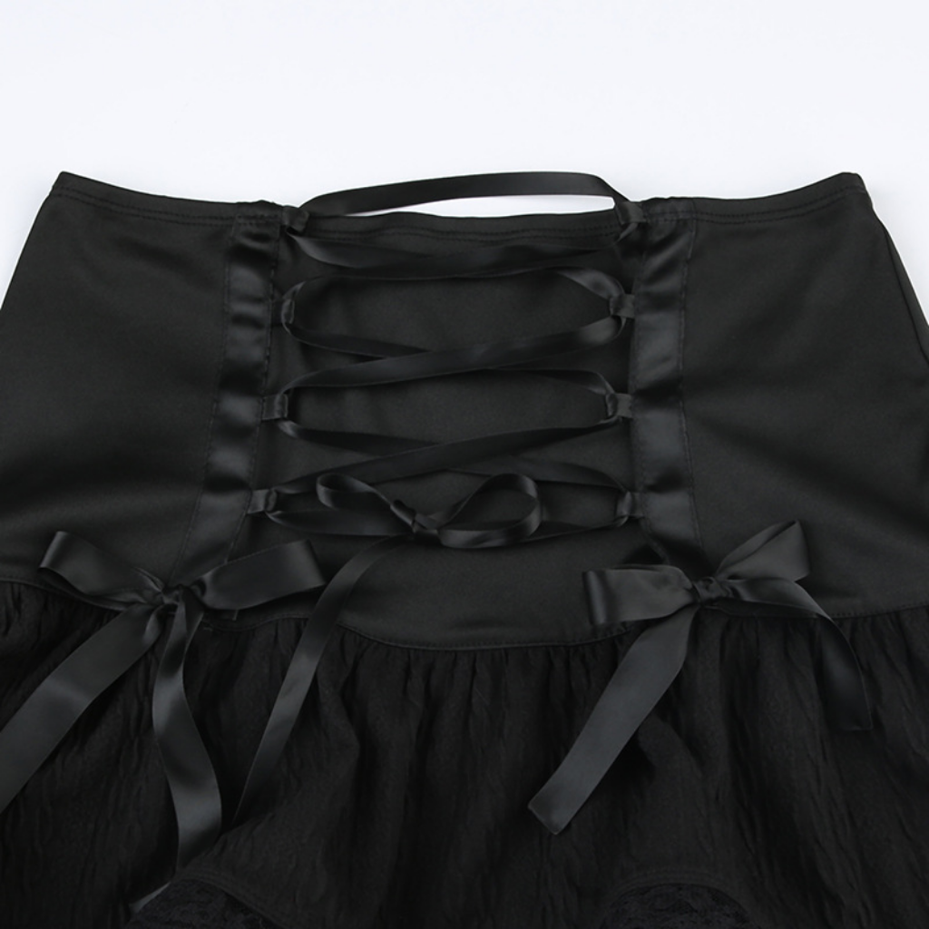 Women's Knot Lace Patchwork Skirt