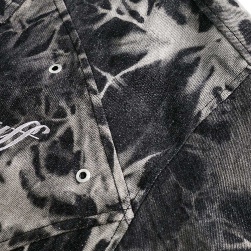 Classic Snowflake Tie Dye Denim Jacket