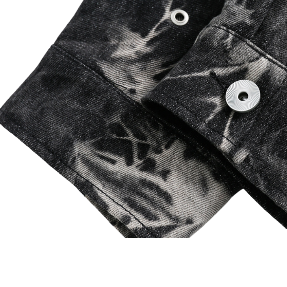 Classic Snowflake Tie Dye Denim Jacket