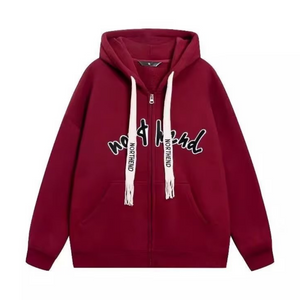 Simple Letters Plush Hoodie