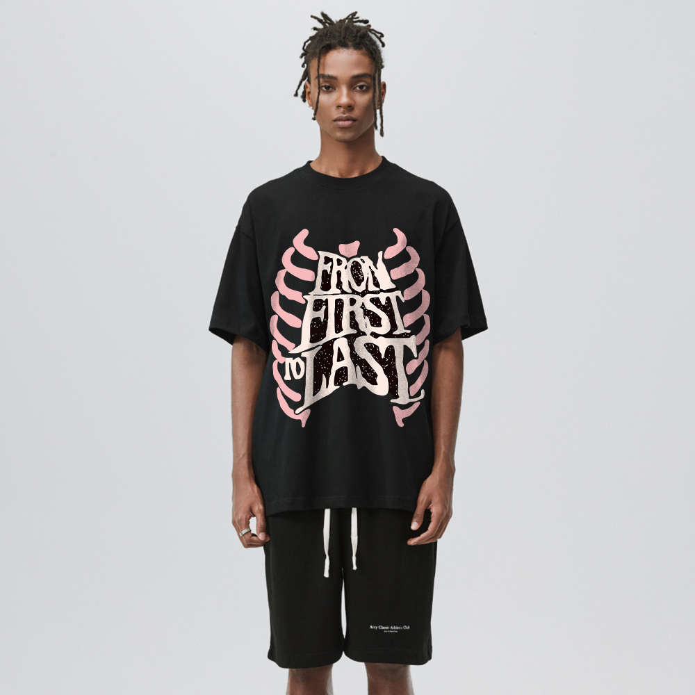 Creative Letter Skeleton Print T-shirt