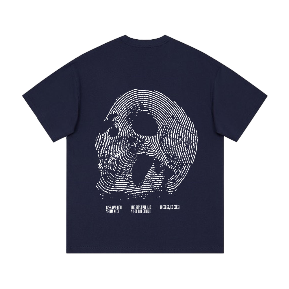 Crush Skull | Fingerprint Skeleton Print T-shirt