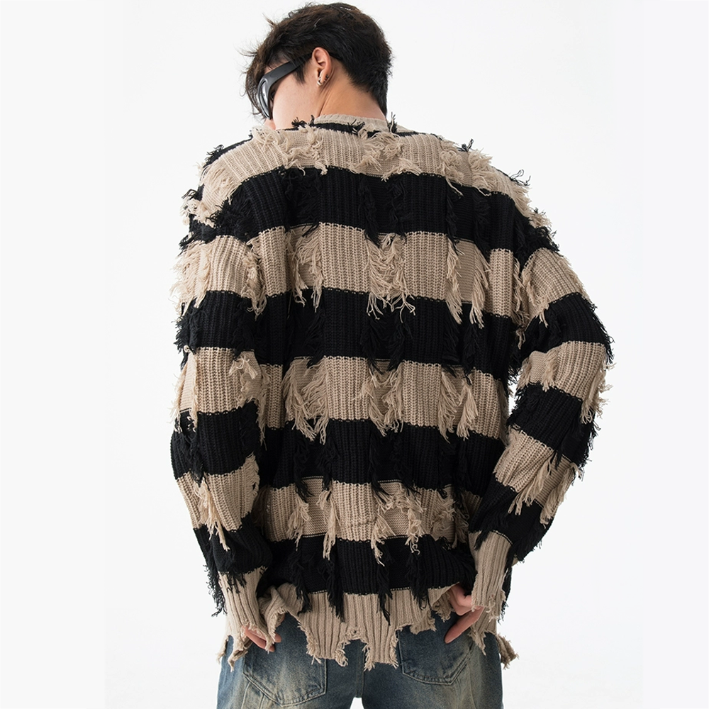 High Street Striped Fringed Sweater