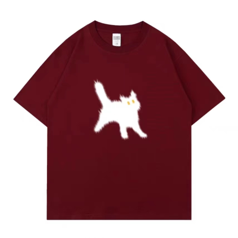 Minimal Angry Kitten Cotton T-Shirt