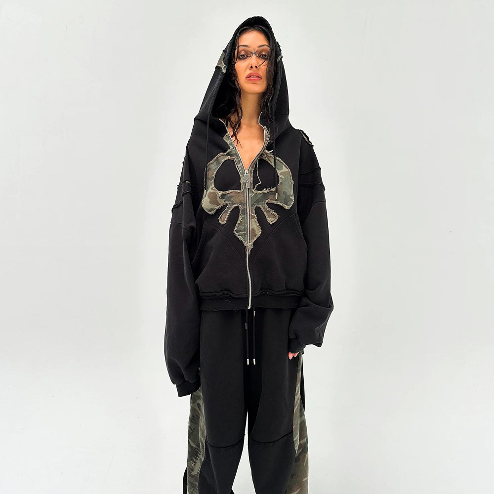 AokLok Dark Heavy Industry Splicing Hoodie