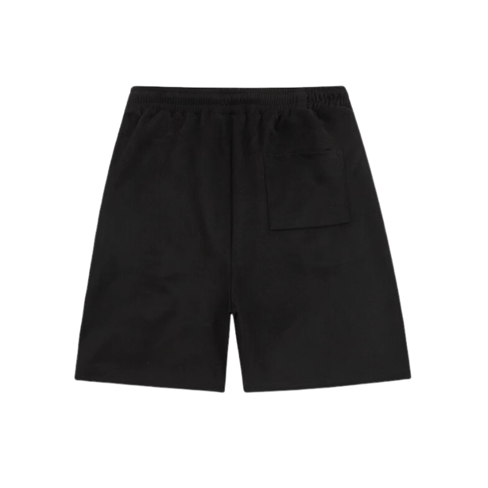 Retro Letter Embossed Suede Shorts