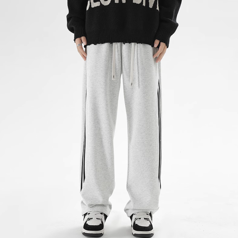 Retro Contrast Striped Sweatpants