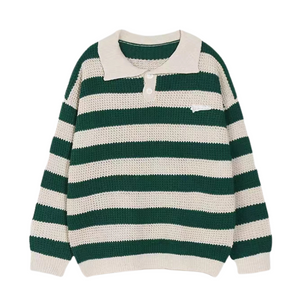 American Striped Polo Sweater