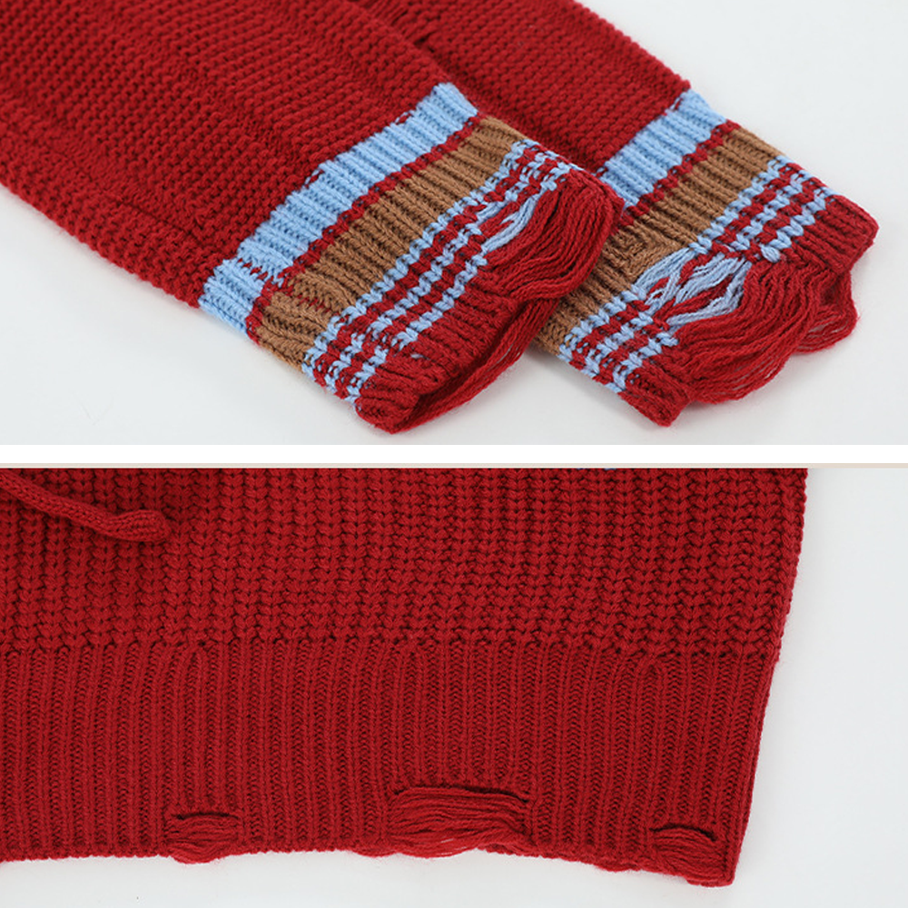 Preppy Striped  Hooded Hoodies