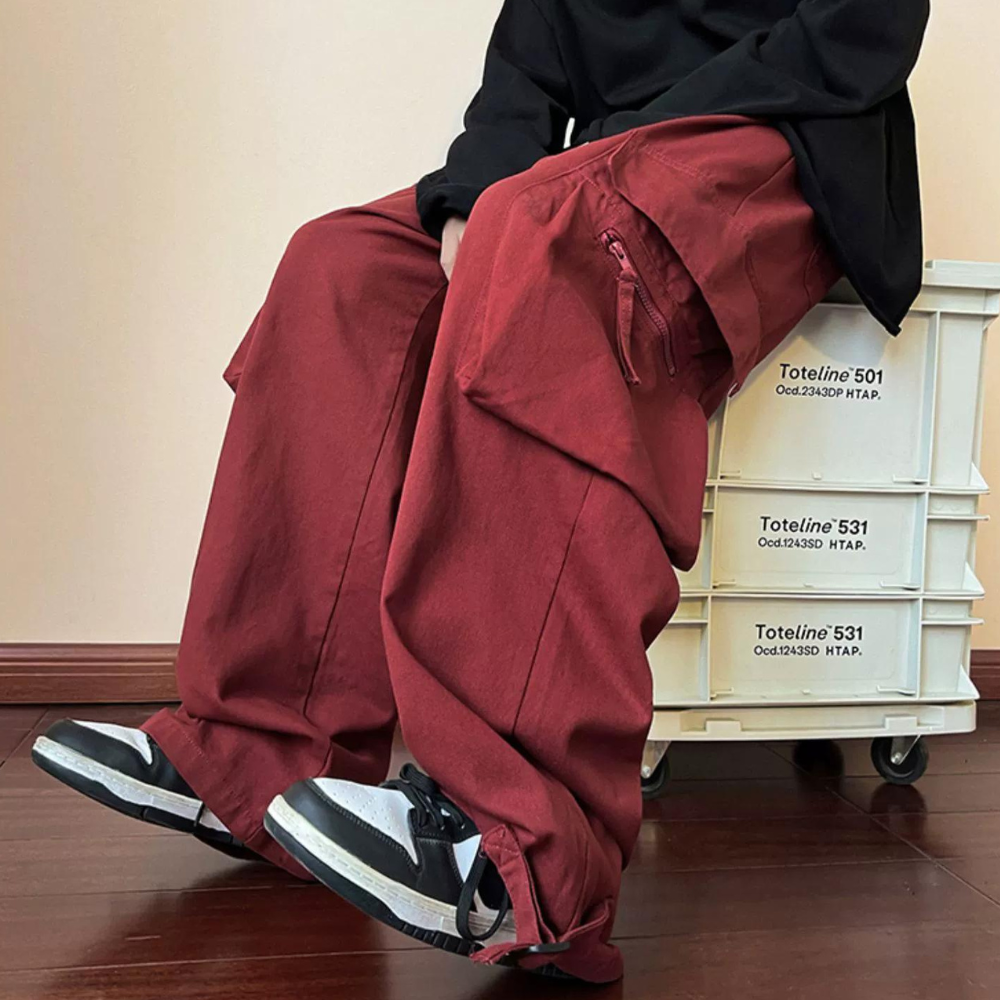 High Street Hip Hop Pocket Zip Cargo Pants