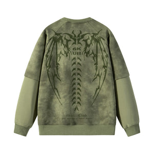 6Kull Bone Wing Splicing Sweatshirt