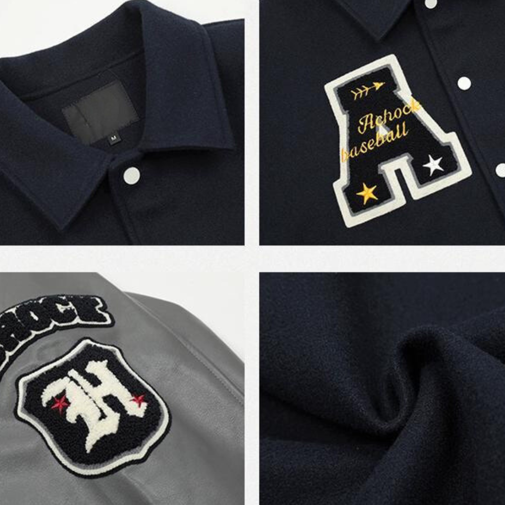 American Stand Collar Heavy Embroidered Jacket