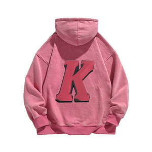 Retro letters K logo Washed Hoodie