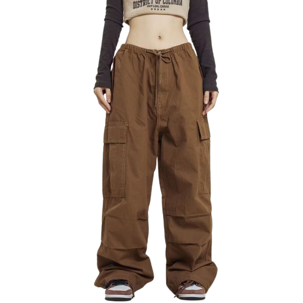 Women's Loose Solid Color Cargo Pants