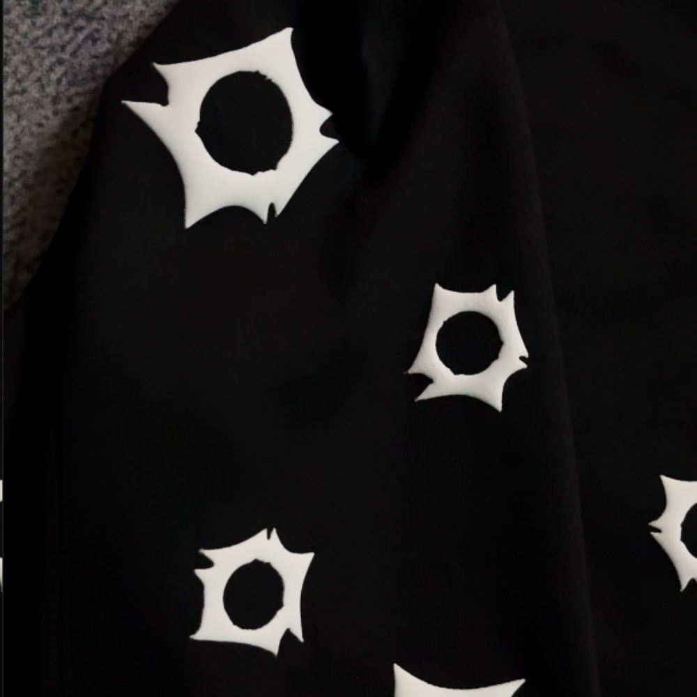 Art In War Full Puff Print Black Hoodie