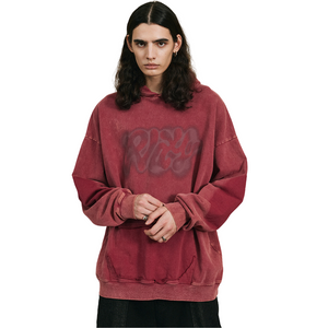 Red Wash Print Hoodie