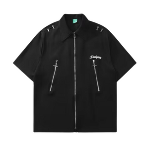 High Street Zipper Work Shirt