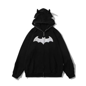 🔥Dark Goth Bat Embroidery Hoodie