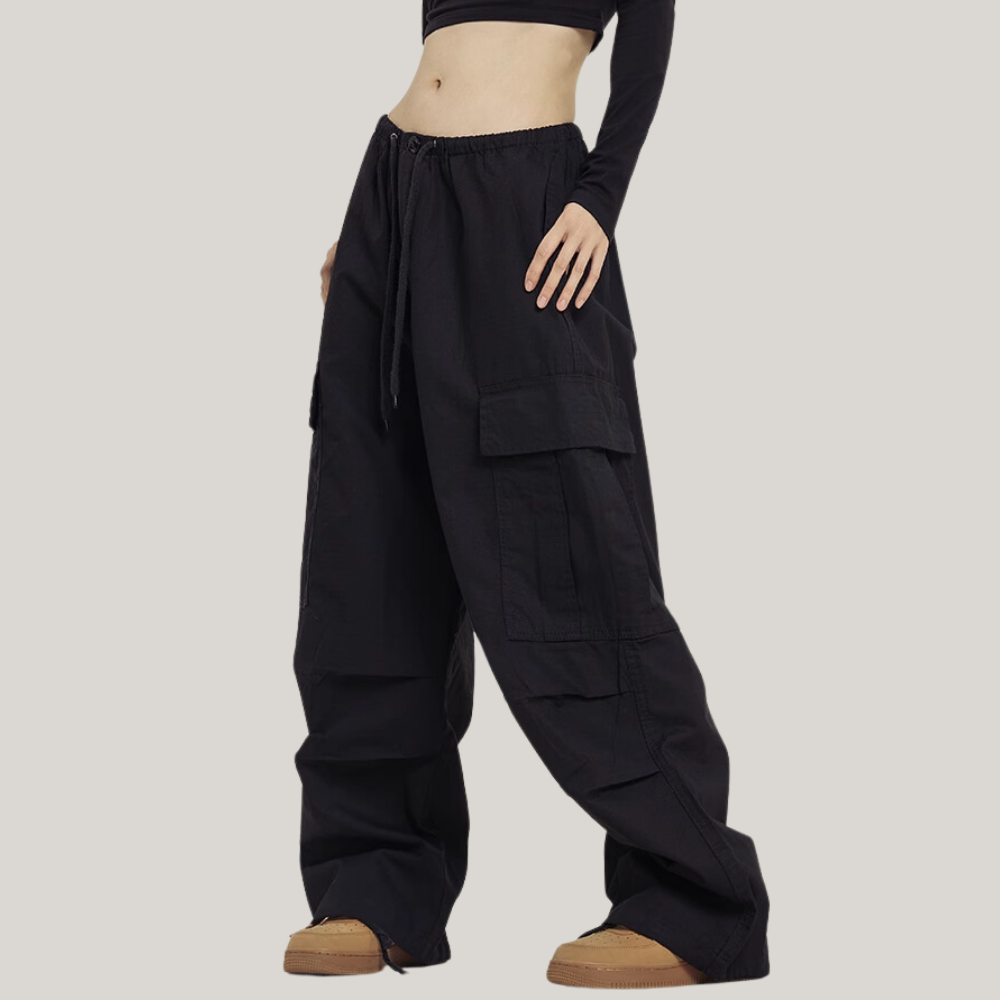 Women's Loose Solid Color Cargo Pants