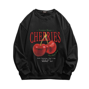 Sweet Cherry Print Cotton Sweatshirt