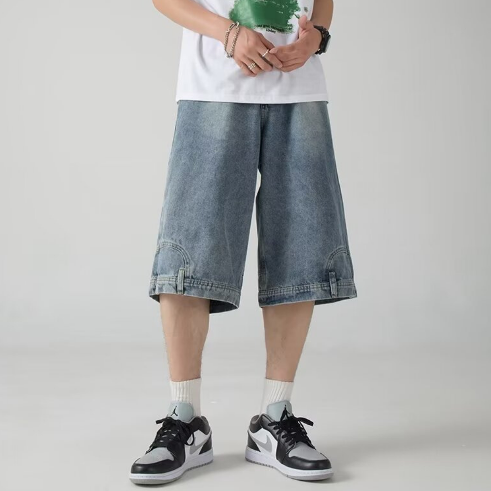 Retro Inverted  Denim Shorts