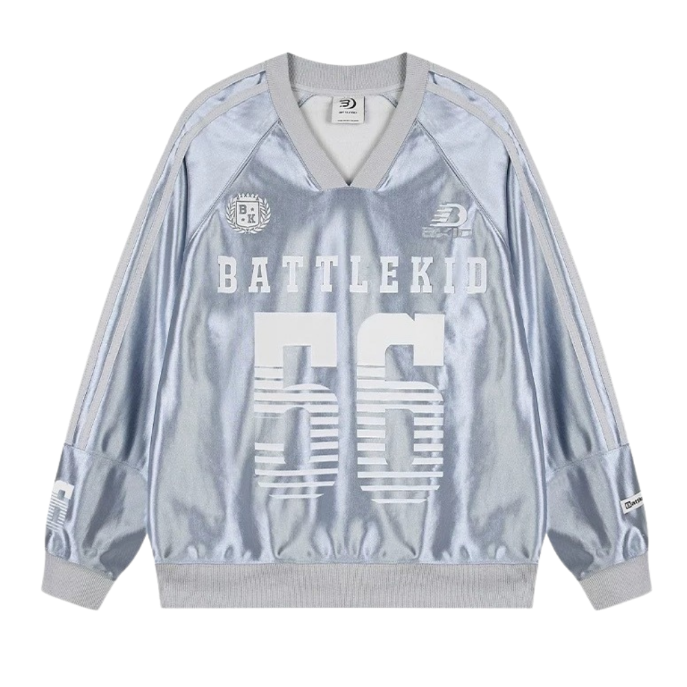 Hip Hop V-Neck Silk Raglan Sweatshirt