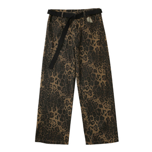 Leopard Print Straight-leg Jeans