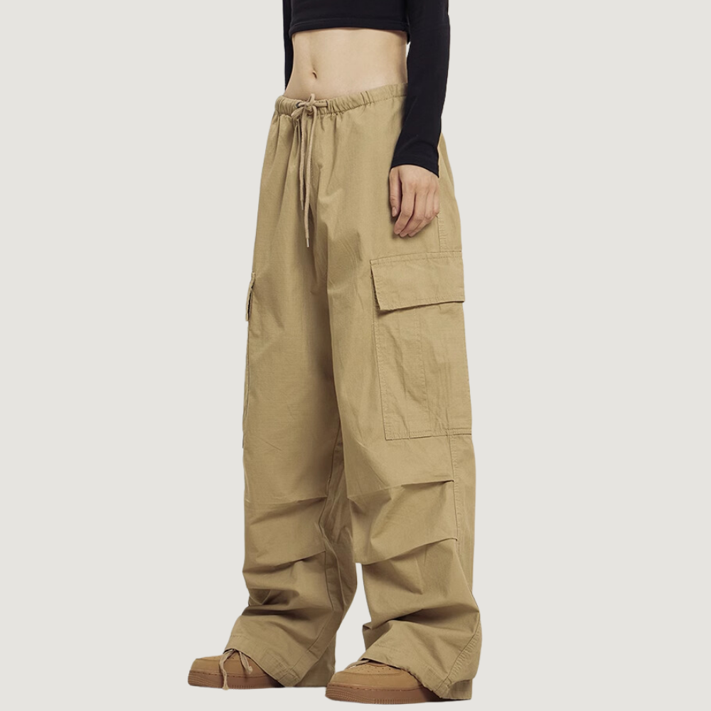 Women's Loose Solid Color Cargo Pants