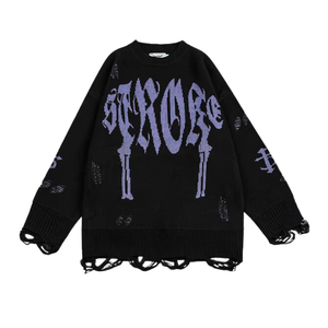 High Street Bone Letter Hole Sweater