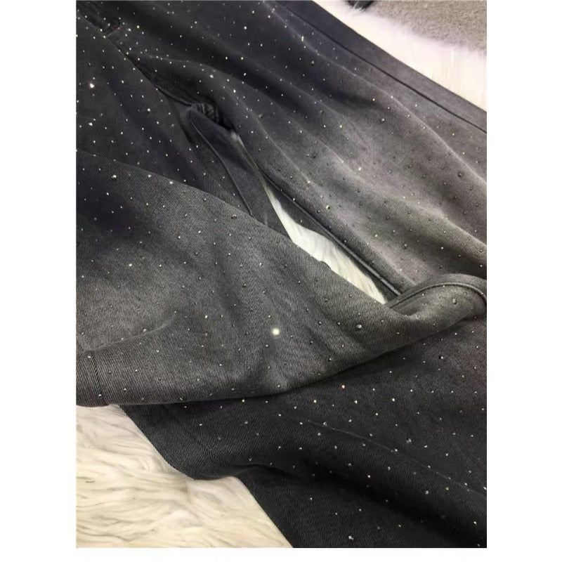 LoopStone Gradient Tie Dye Wash Wide-Leg Shining Stars Jeans