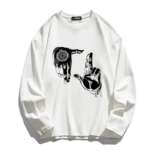 Hip Hop Gesture Long Sleeve Shirt