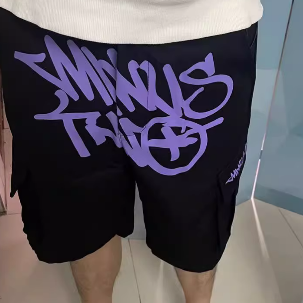 Hip Hop Paint Splash Workwear Shorts