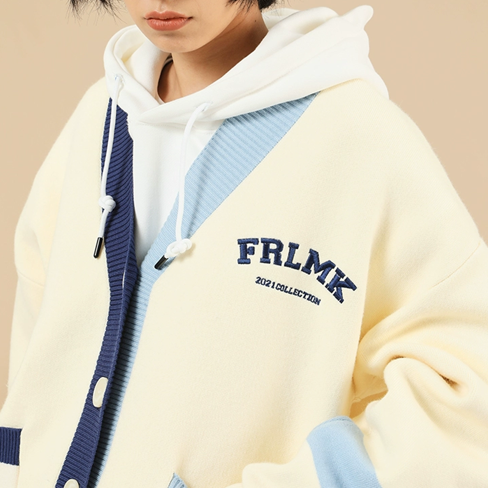 Japanese Letter Embroidery Cardigan Sweater