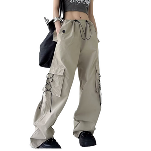 Women's High Street Lace Design Cargo Pants