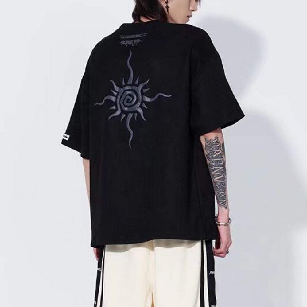 High Street Foamed Letters Suede T-Shirt