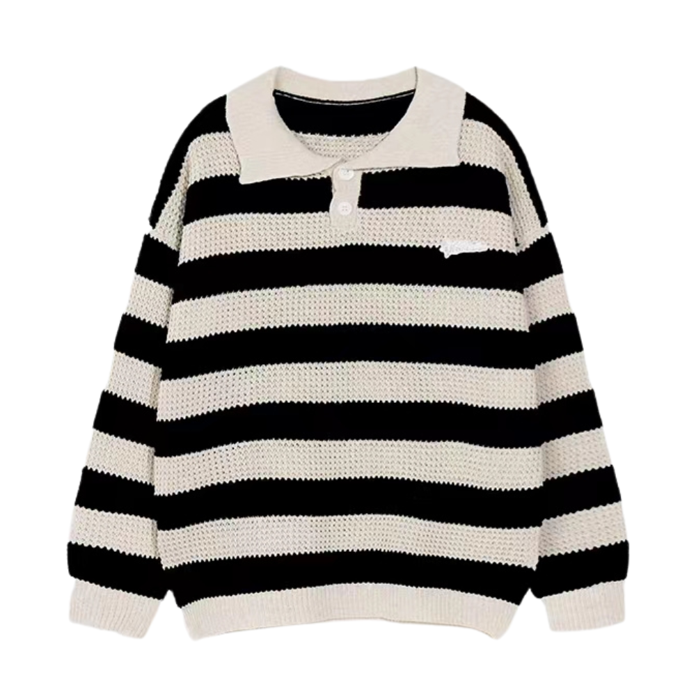 American Striped Polo Sweater