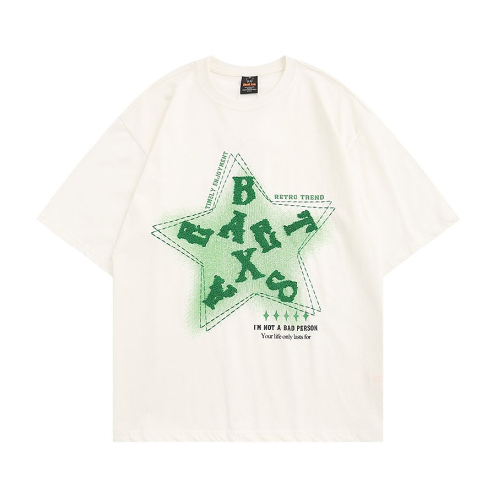 Star Letter Graphic Cotton T-shirt