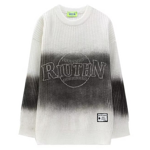 ⚡OOC' Contrast Letter Print Casual Knitted Sweater