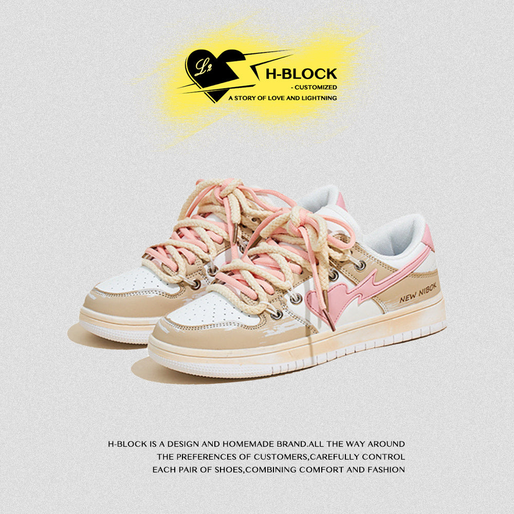 H-Block | Heart Graphic Chunky Couple Casual Sneakers