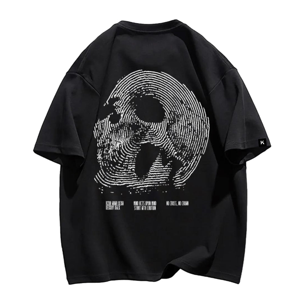 Fingerprint Skeleton Print T-shirt