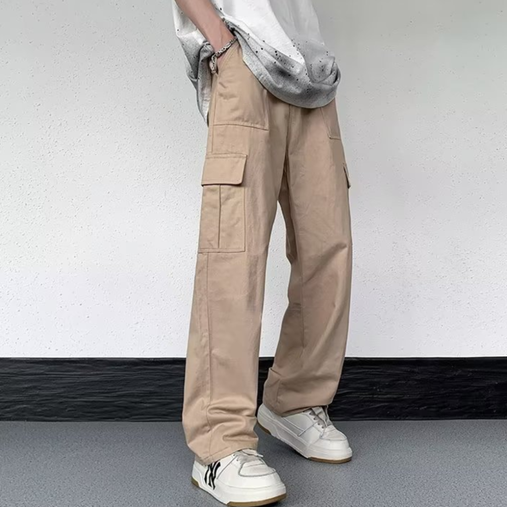 Casual Literary Straight Cargo Pants